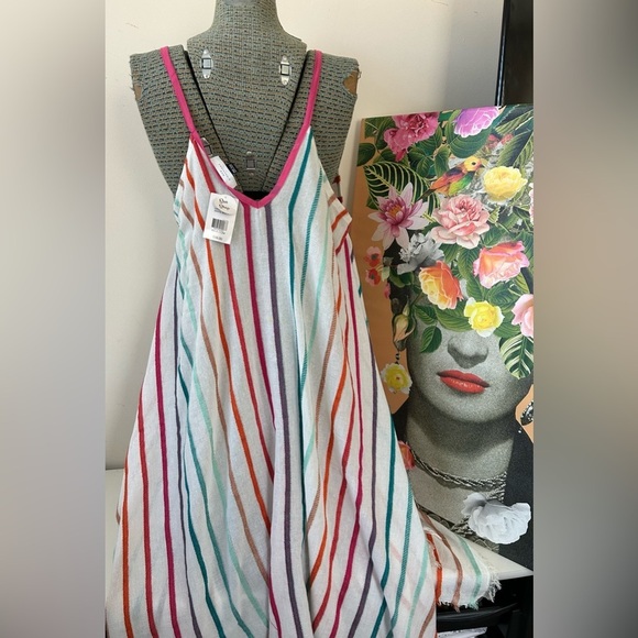 NWT NEW DIRECTIONS MULTICOLOR COVERUP O/S DYED YARN, GAUZY, PULLOVER,LIGHTWEIGHT - Picture 3 of 6